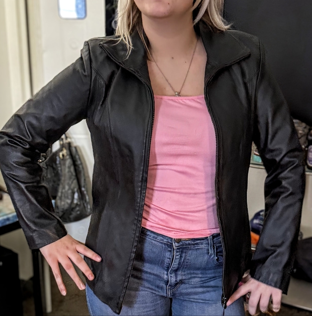 East 5th Black Leather Jacket
